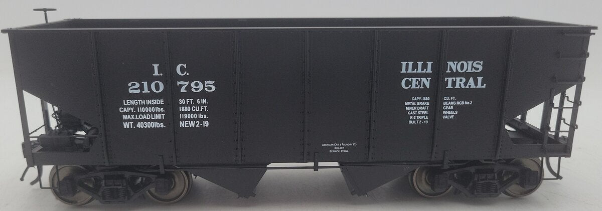 InterMountain 25416S-10 O Scale Illinois Central 2-Bay Hopper #210795 2-Rail EX/Box