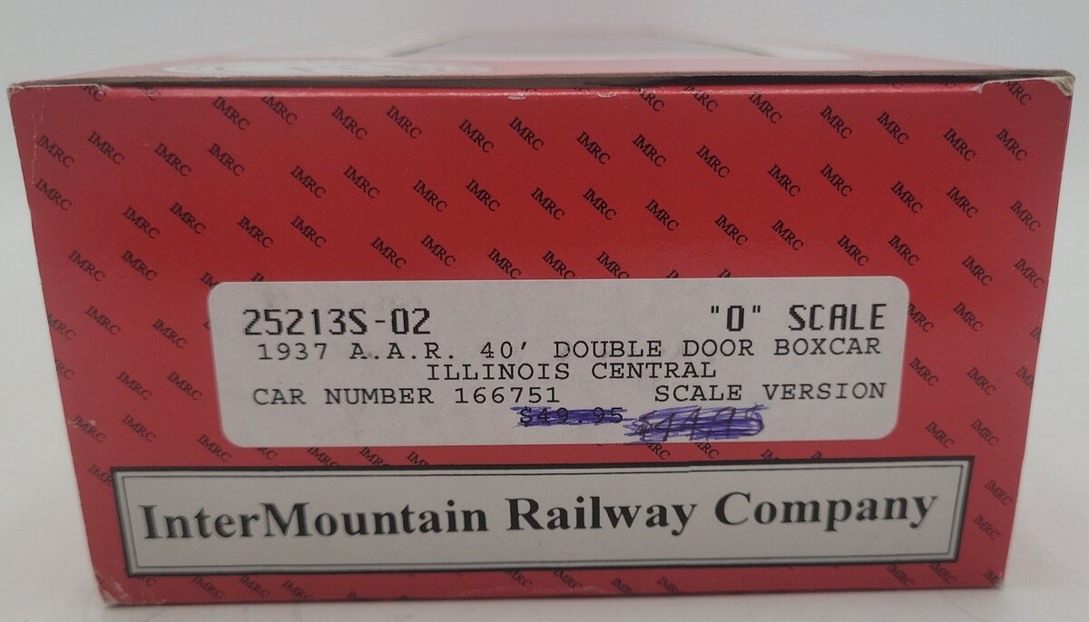 InterMountain 25213S-02 O Scale Illinois Central 2-Rail Boxcar #166751 EX/Box