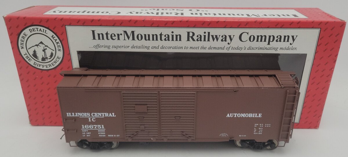 InterMountain 25213S-02 O Scale Illinois Central 2-Rail Boxcar #166751 EX/Box