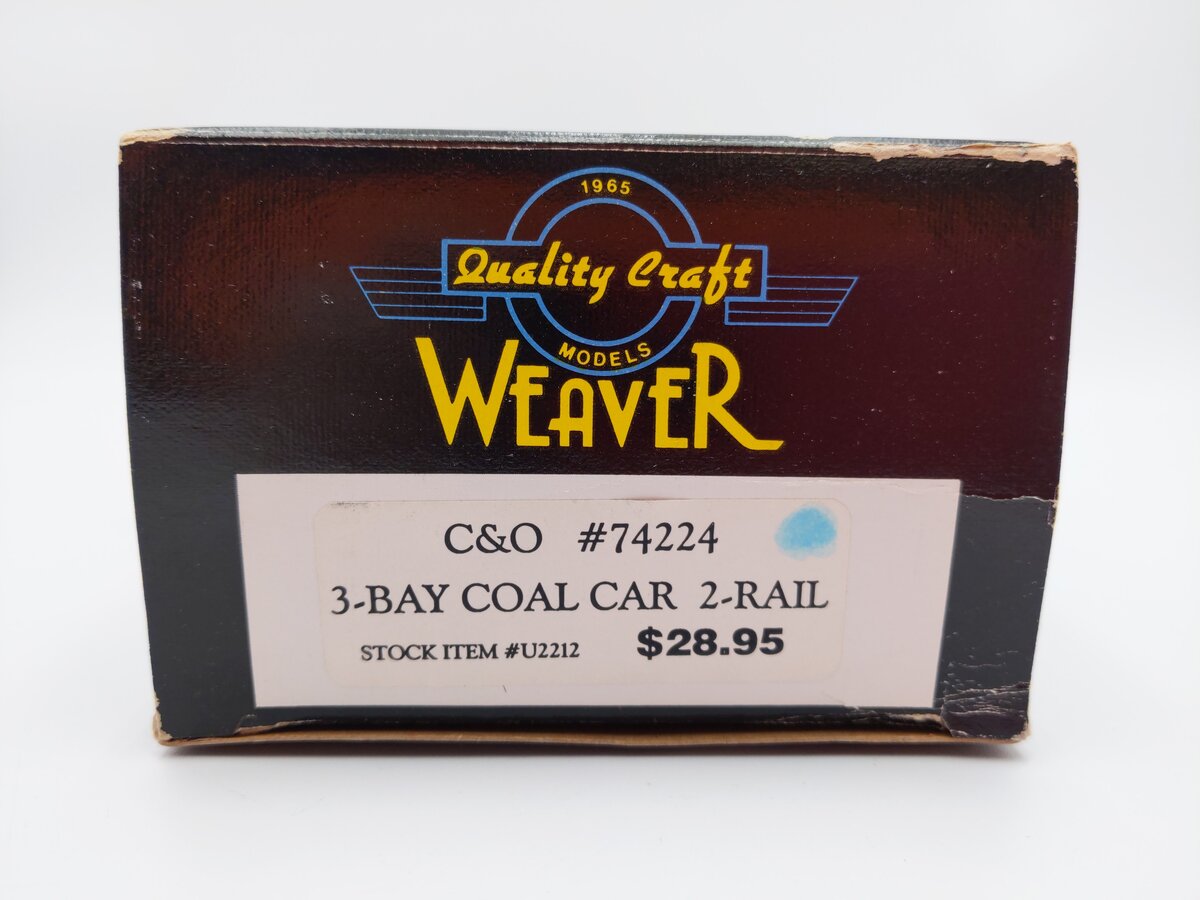 Weaver U2212 O Scale Chesapeake & Ohio 3-Bay Coal Car #74224 (2-Rail) LN/Box