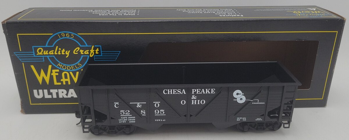 Weaver U16022SD O Gauge Chesapeake & Ohio 2-Rail Hopper Car #52895 EX/Box