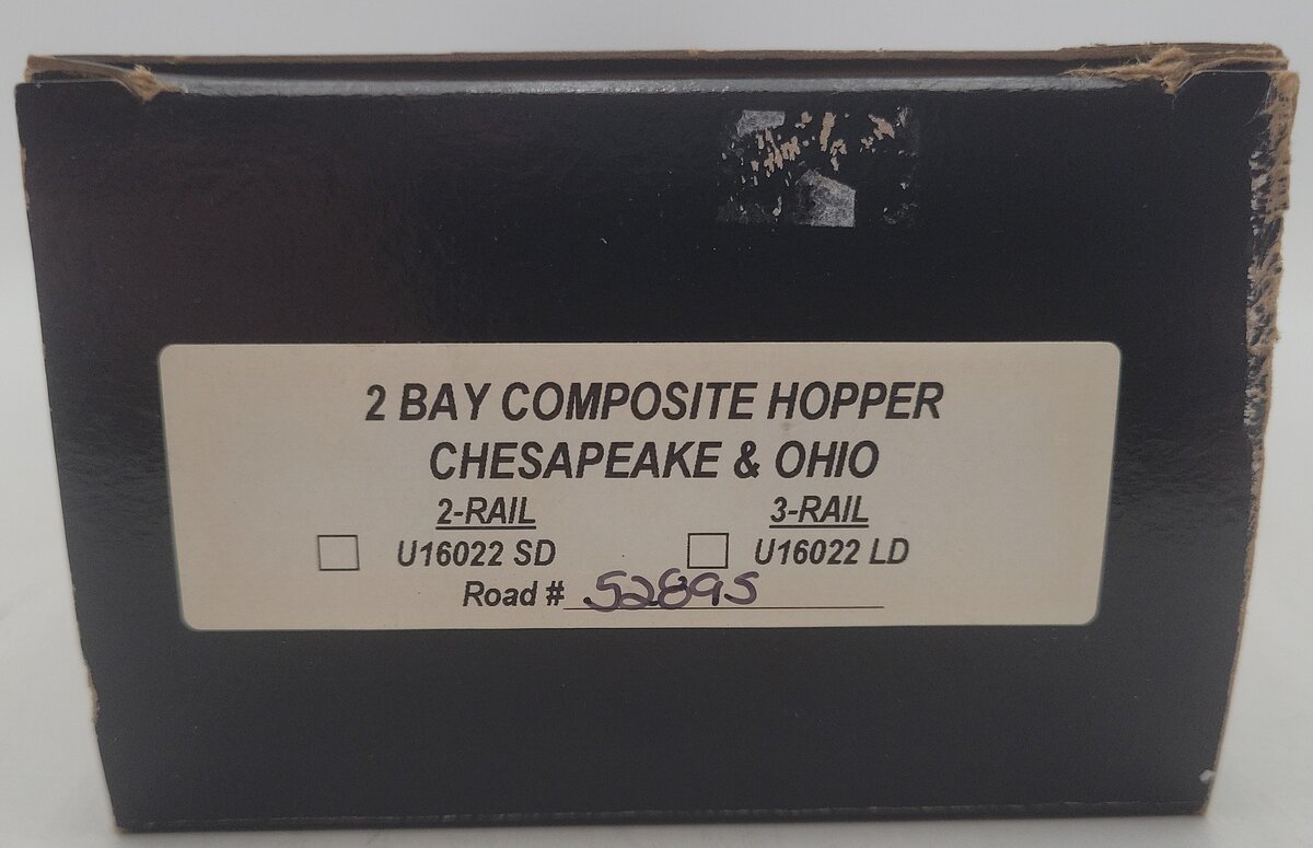 Weaver U16022SD O Gauge Chesapeake & Ohio 2-Rail Hopper Car #52895 EX/Box