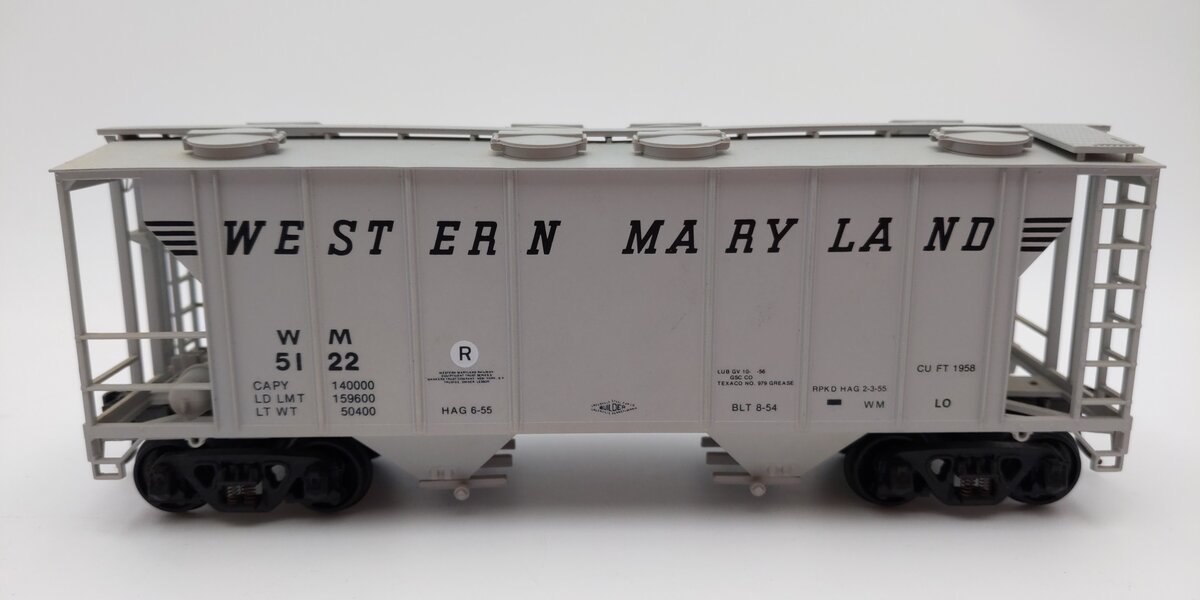 Weaver 1606 O Scale Western Maryland PS-2 34' Covered Hopper #5122 (2-Rail) EX/Box
