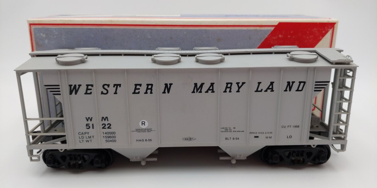 Weaver 1606 O Scale Western Maryland PS-2 34' Covered Hopper #5122 (2-Rail) EX/Box