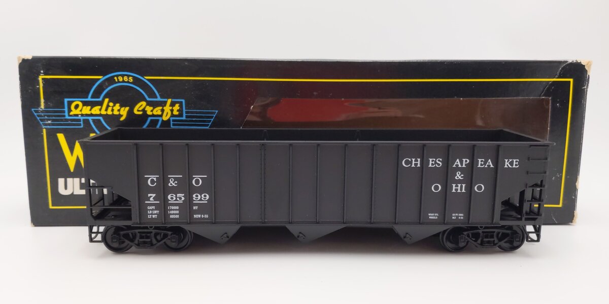 Weaver U2212 O Scale Chesapeake & Ohio 3-Bay Coal Car #76599 (2-Rail) LN/Box