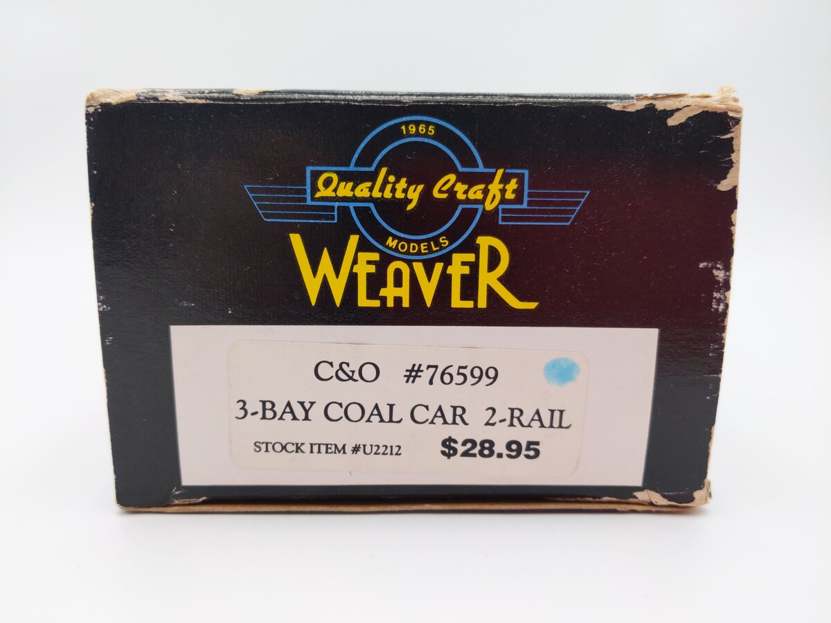 Weaver U2212 O Scale Chesapeake & Ohio 3-Bay Coal Car #76599 (2-Rail) LN/Box