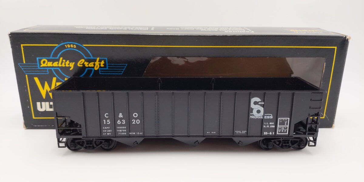 Weaver 4000 O Scale Custom Chesapeake & Ohio 3-Bay Coal Car #156320 EX/Box