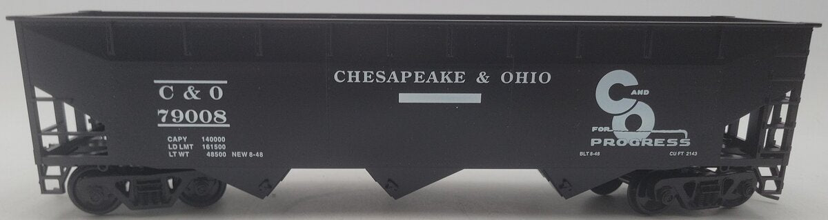 Weaver U3810 O Scale Chesapeake & Ohio Hopper Car #79008 (2-Rail) EX/Box