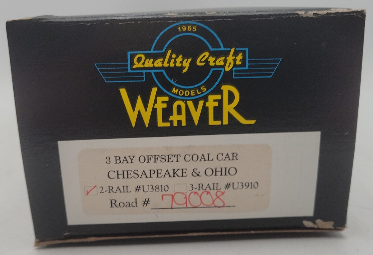 Weaver U3810 O Scale Chesapeake & Ohio Hopper Car #79008 (2-Rail) EX/Box