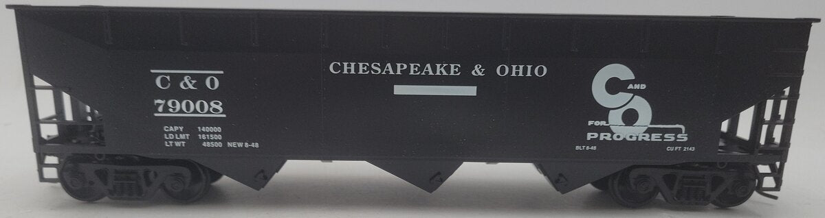 Weaver U3810 O Scale Chesapeake & Ohio Hopper Car #79008 (2-Rail) EX/Box