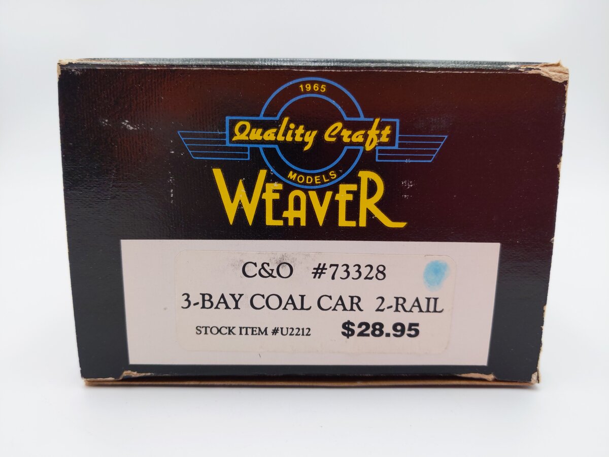 Weaver U2212 O Scale Chesapeake & Ohio 3-Bay Coal Car #73328 (2-Rail) EX/Box