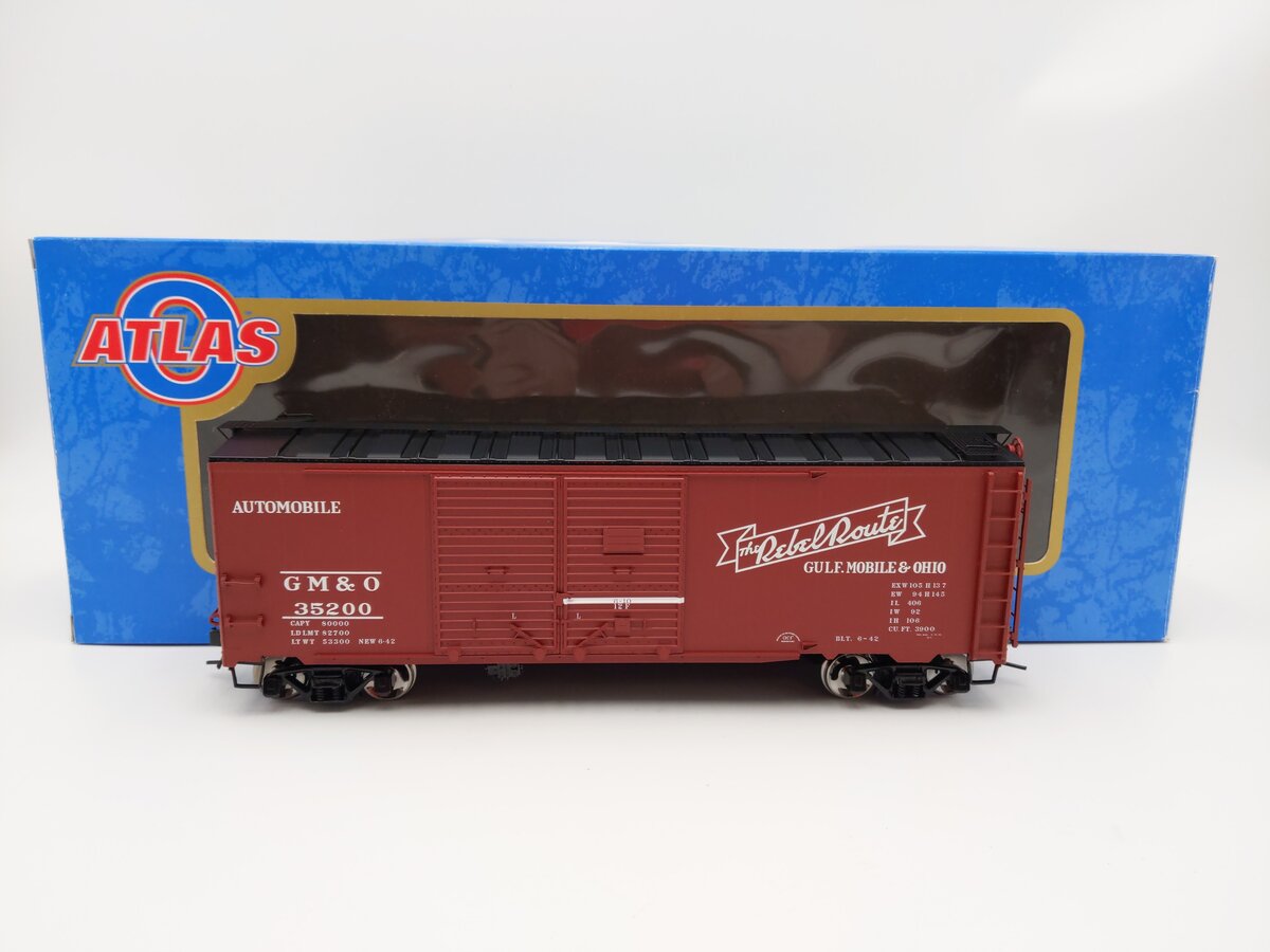 Atlas 9703-1 O Scale Gulf Mobile & Ohio 40' Double Door Boxcar #35200 (2-Rail) EX/Box