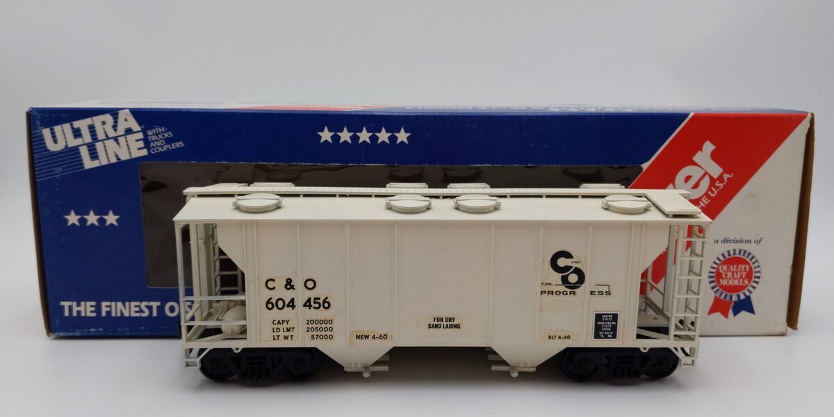 Weaver 3000 Custom O Scale C&O PS-2 34' Covered Hopper #604456 (2-Rail) EX/Box
