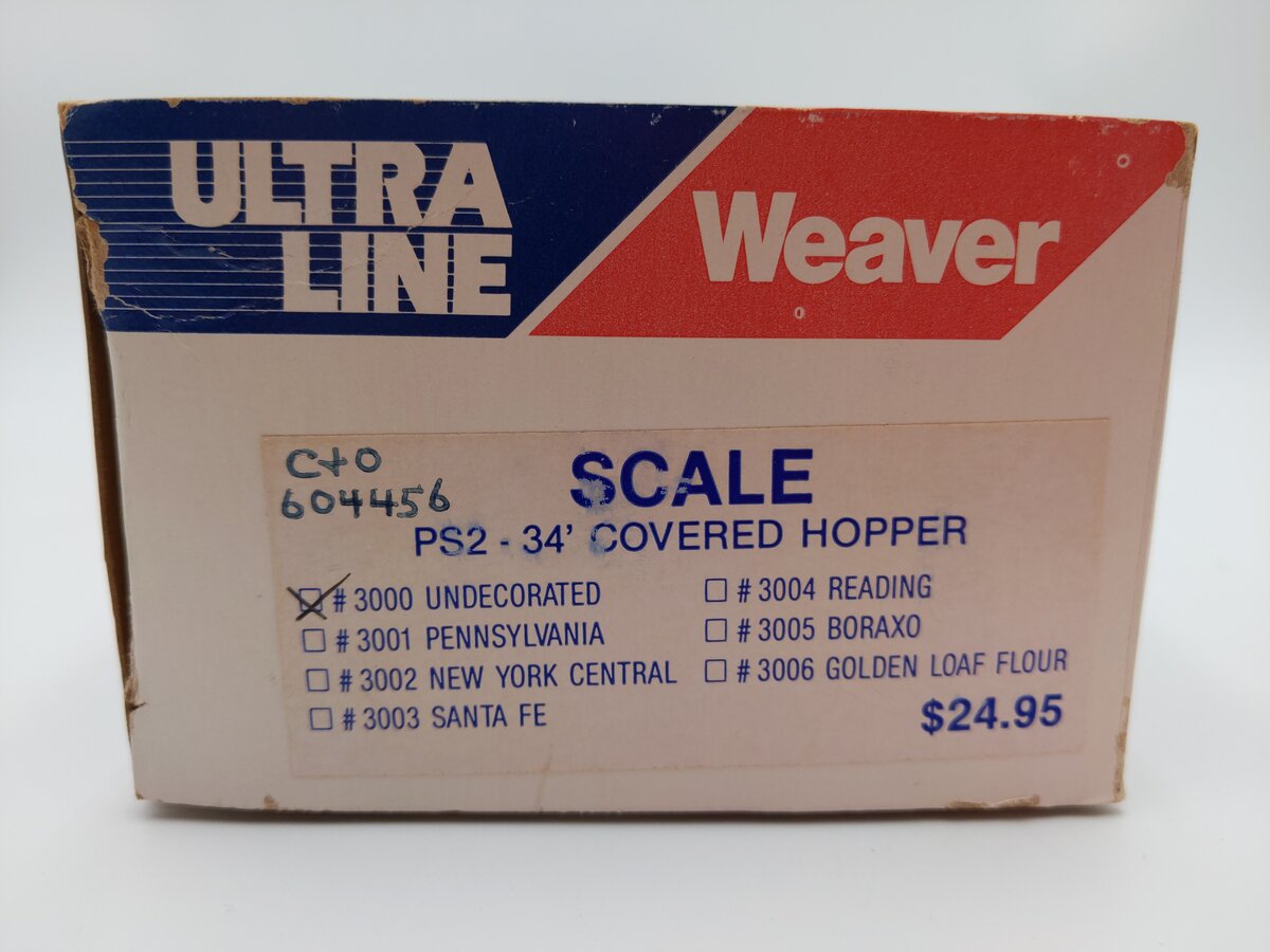 Weaver 3000 Custom O Scale C&O PS-2 34' Covered Hopper #604456 (2-Rail) EX/Box