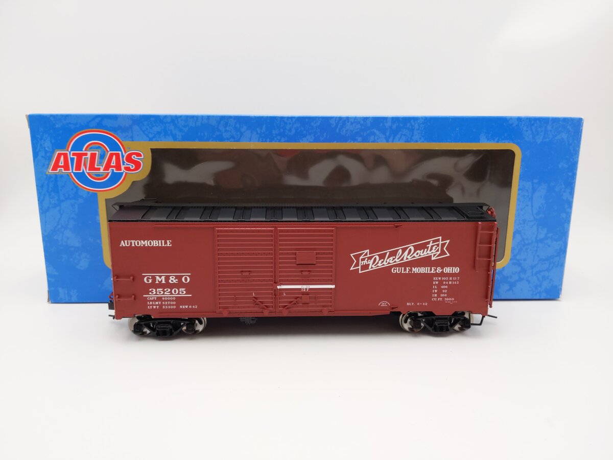 Atlas 9703-2 O Scale Gulf Mobile & Ohio 40' Double Door Boxcar #35205 (2-Rail) EX/Box