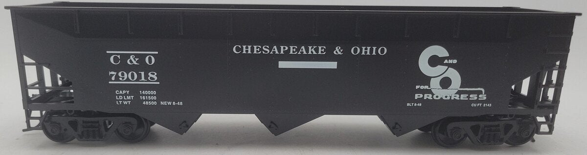 Weaver U3810 O Scale Chesapeake & Ohio Hopper Car #79018 (2-Rail) EX/Box
