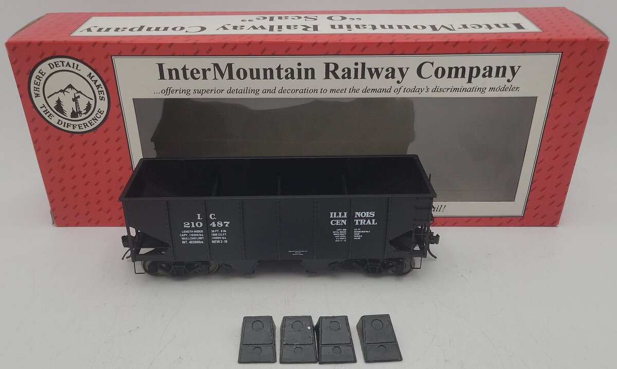 InterMountian 25416S-06 O Gauge Illinois Central 2-Rail Hopper Car #210487 EX/Box