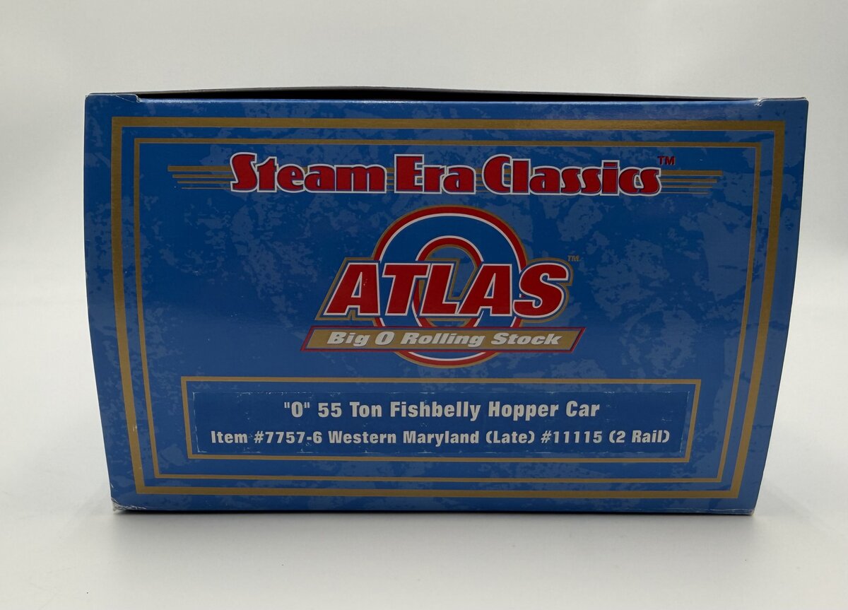 Atlas 7757-6 O Western Maryland 55 Ton Fishbelly Hopper Car #1115 (2 Rail) LN/Box