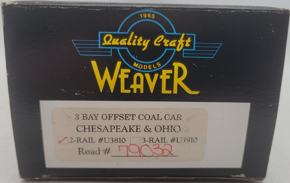 Weaver U3810 O Scale Chesapeake & Ohio Hopper Car #79032 - 2 Rail EX/Box