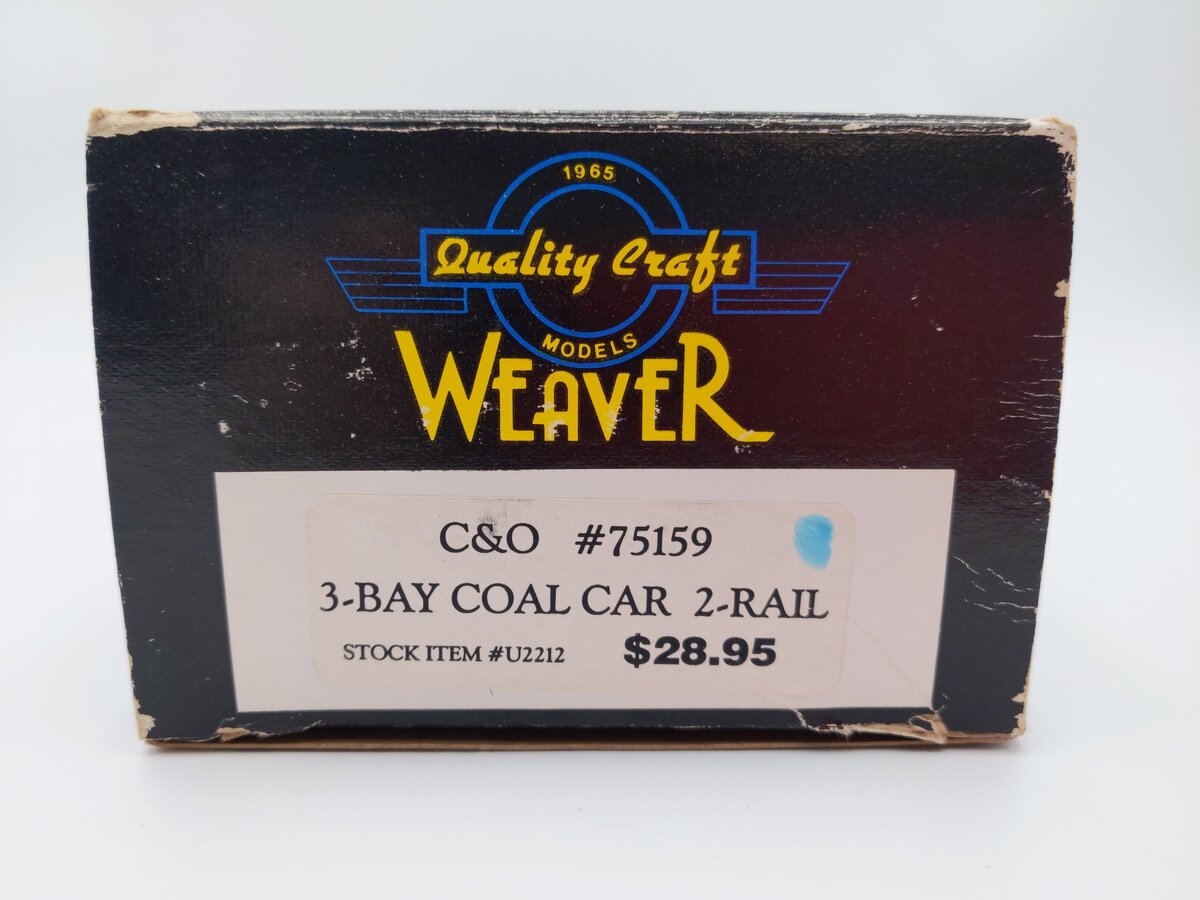 Weaver U2212 O Scale Chesapeake & Ohio 3-Bay Coal Car #75159 (2-Rail) LN/Box
