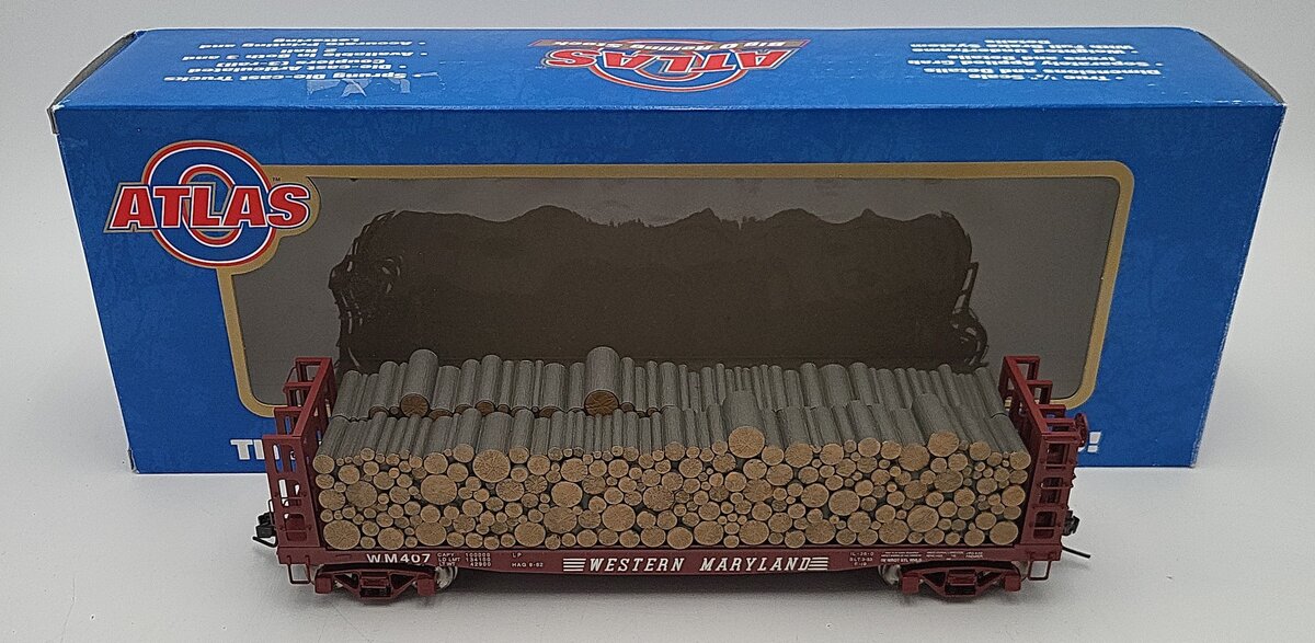 Atlas 7276-5 O Scale Western Maryland Lumber Car #407 2-Rail LN/Box