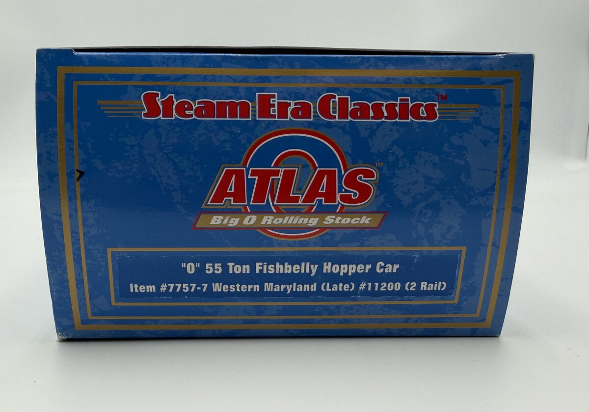 Atlas 7757-7 O Western Maryland 55 Ton Fishbelly Hopper Car #11200 (2 Rail) LN/Box