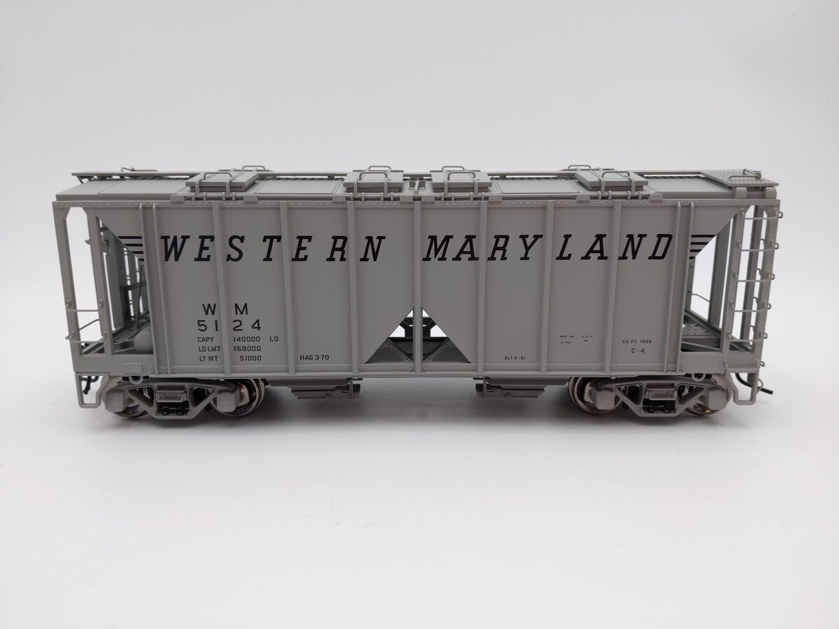 Atlas 9371-2 O Scale Western Maryland 70-Ton Covered Hopper #5124 - 2 Rail EX/Box