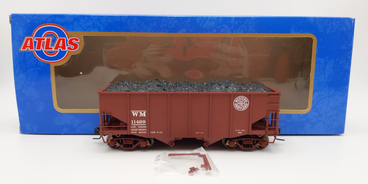 Atlas 7756-1 O Scale Western Maryland 55 Ton Fishbelly Hopper #11499 (2-Rail) EX/Box