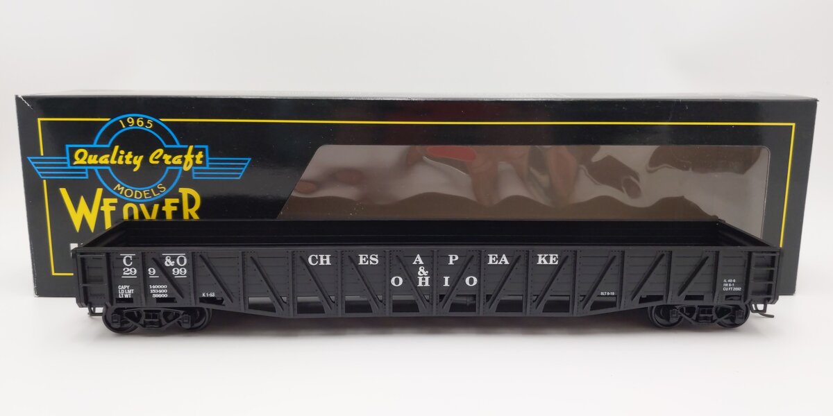Weaver U17014LD O Scale Chesapeake & Ohio Wartime Gondola #29999 (2-Rail) LN/Box