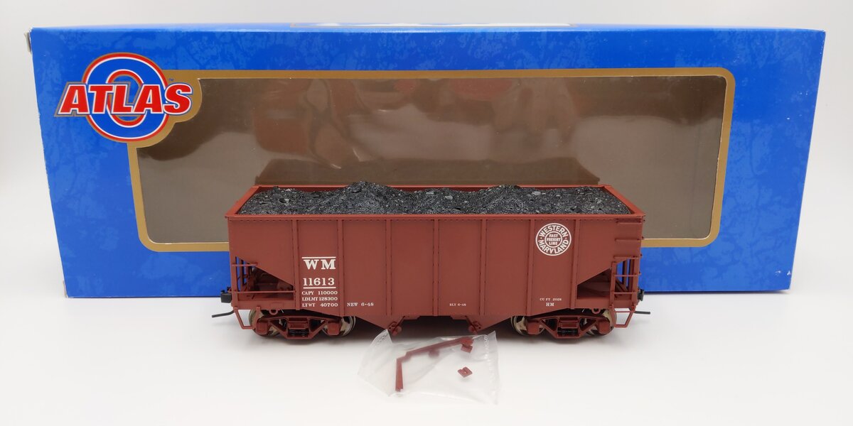 Atlas 7756-2 O Scale Western Maryland 55 Ton Fishbelly Hopper #11613 (2-Rail) EX/Box