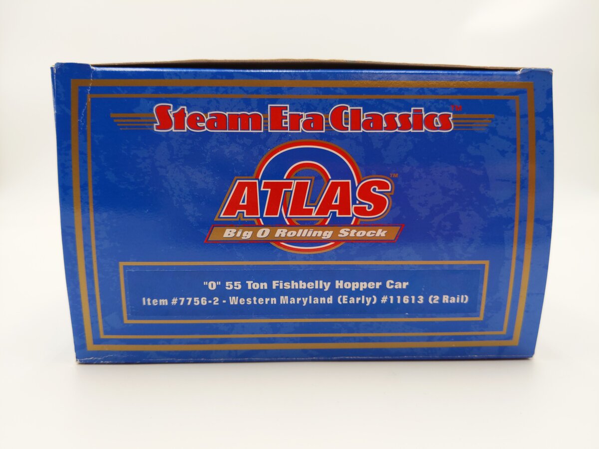 Atlas 7756-2 O Scale Western Maryland 55 Ton Fishbelly Hopper #11613 (2-Rail) EX/Box