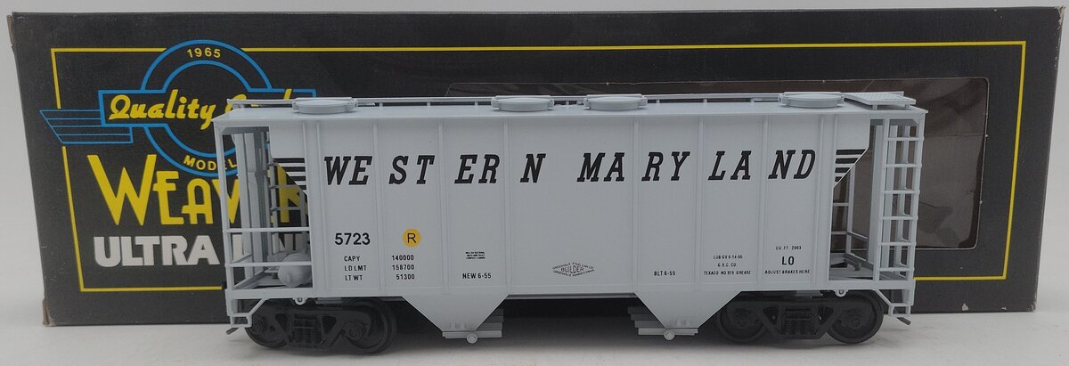 Weaver 5723 Western Maryland PS-2 2-Rail Covered Hopper #5723 EX/Box