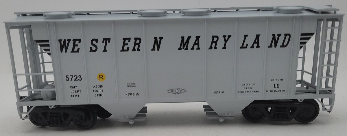Weaver 5723 Western Maryland PS-2 2-Rail Covered Hopper #5723 EX/Box
