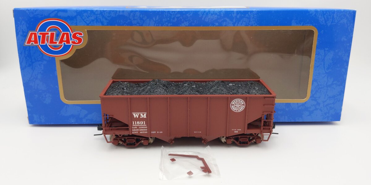 Atlas 7756-4 O Scale Western Maryland 55 Ton Fishbelly Hopper #11891 (2-Rail) EX/Box