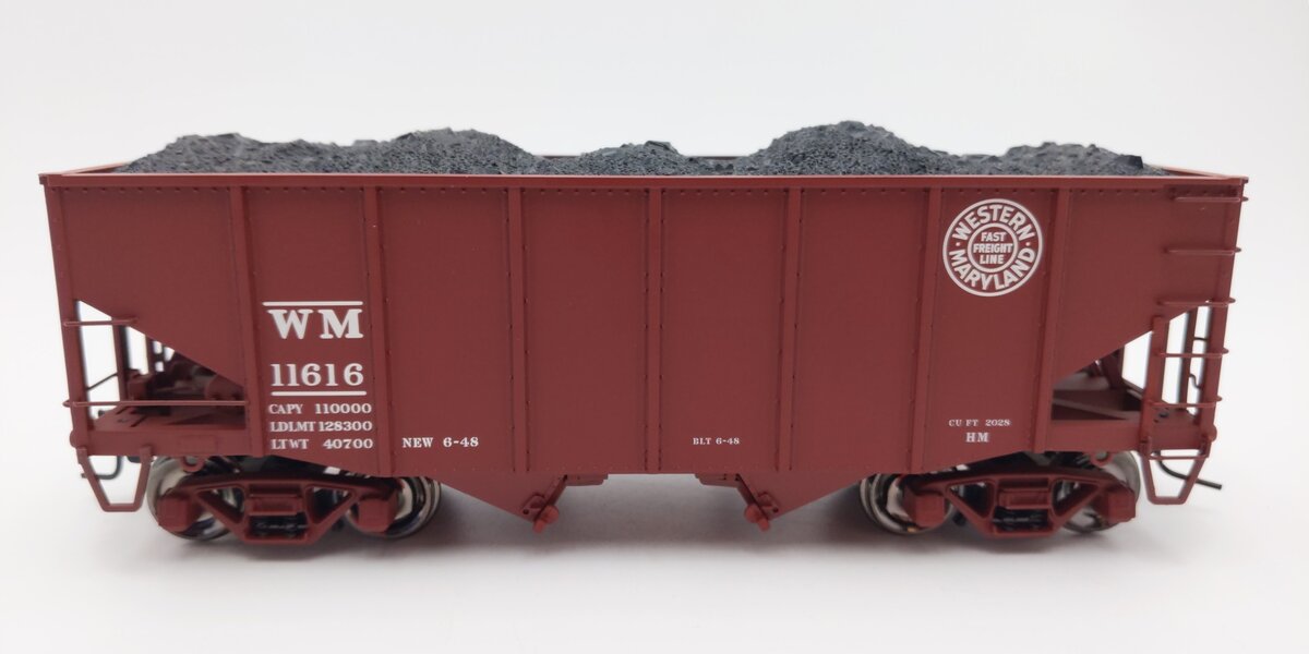 Atlas 7756-9 O Scale Western Maryland 55 Ton Fishbelly Hopper #11616 (2-Rail) EX/Box