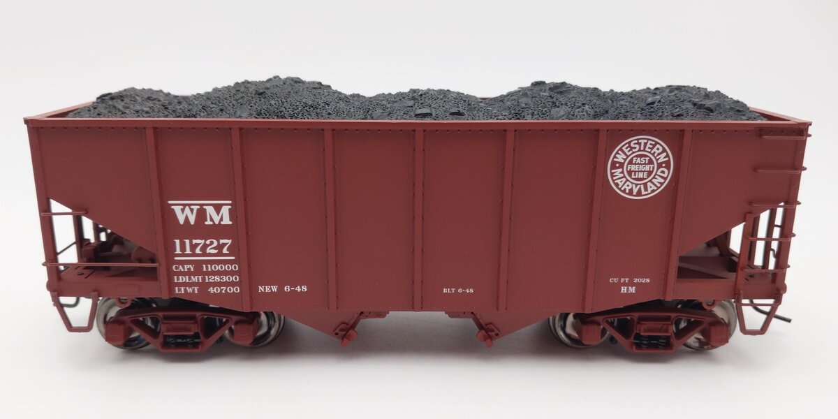 Atlas 7756-10 O Scale Western Maryland 55 Ton Fishbelly Hopper #11727 (2-Rail) EX/Box