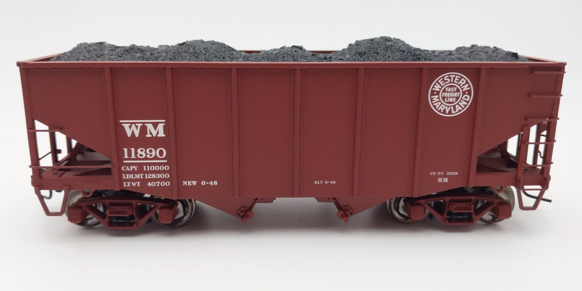 Atlas 775611 O Scale Western Maryland 55 Ton Fishbelly Hopper #11890 (2-Rail) EX/Box