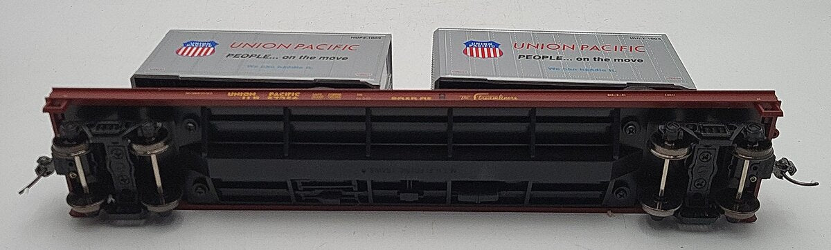 MTH 20-98107 O Scale Union Pacific Flatcar w/2 Short Trailers #57256 2-Rail EX/Box
