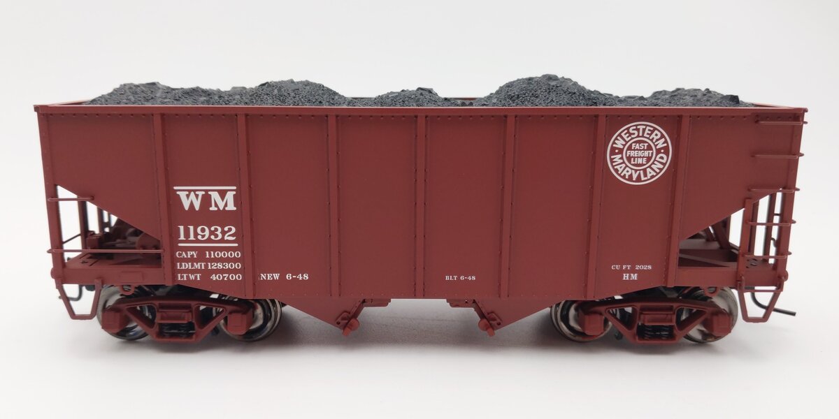 Atlas 7756-12 O Scale Western Maryland 55 Ton Fishbelly Hopper #11932 (2-Rail) EX/Box
