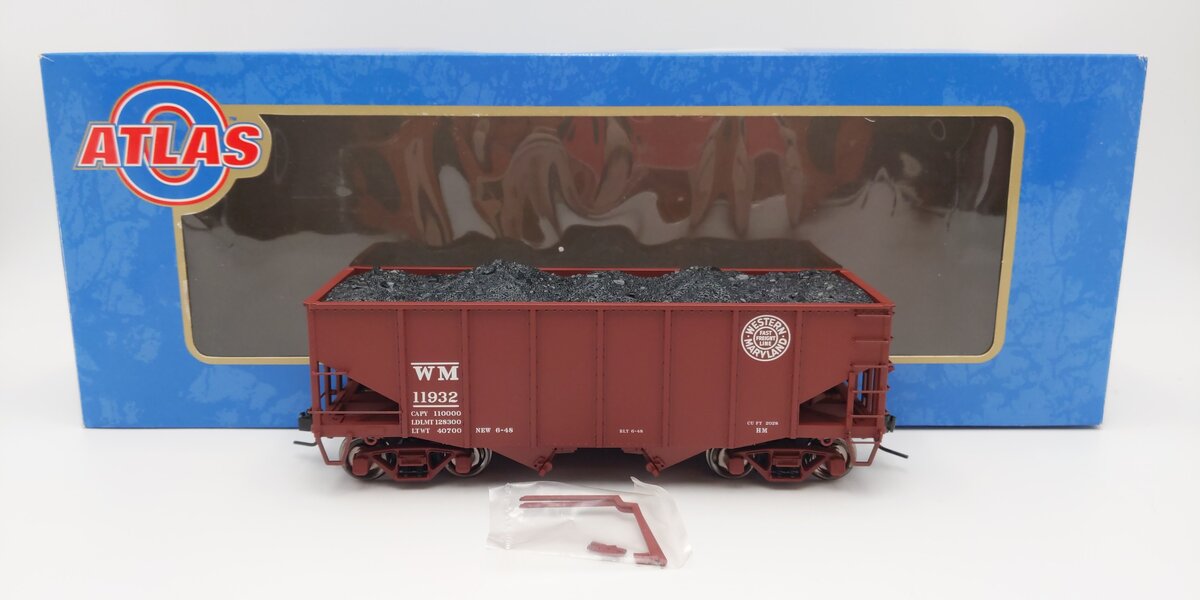 Atlas 7756-12 O Scale Western Maryland 55 Ton Fishbelly Hopper #11932 (2-Rail) EX/Box