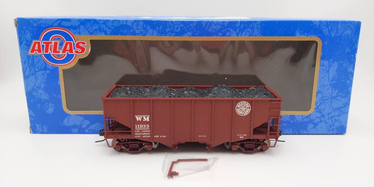 Atlas 7756-6 O Scale Western Maryland 55 Ton Fishbelly Hopper #11933 (2-Rail) LN/Box