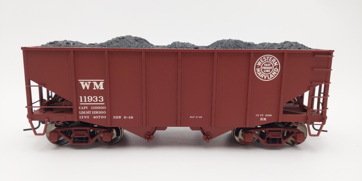 Atlas 7756-6 O Scale Western Maryland 55 Ton Fishbelly Hopper #11933 (2-Rail) LN/Box