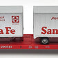 MTH 20-98111 Santa Fe Flatcar with 2 Santa Fe Trailers (2-Rail) EX/Box