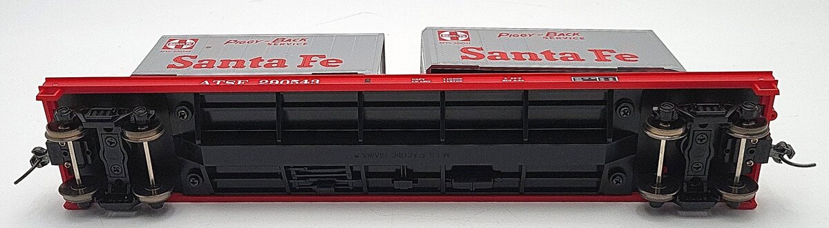 MTH 20-98111 Santa Fe Flatcar with 2 Santa Fe Trailers (2-Rail) EX/Box
