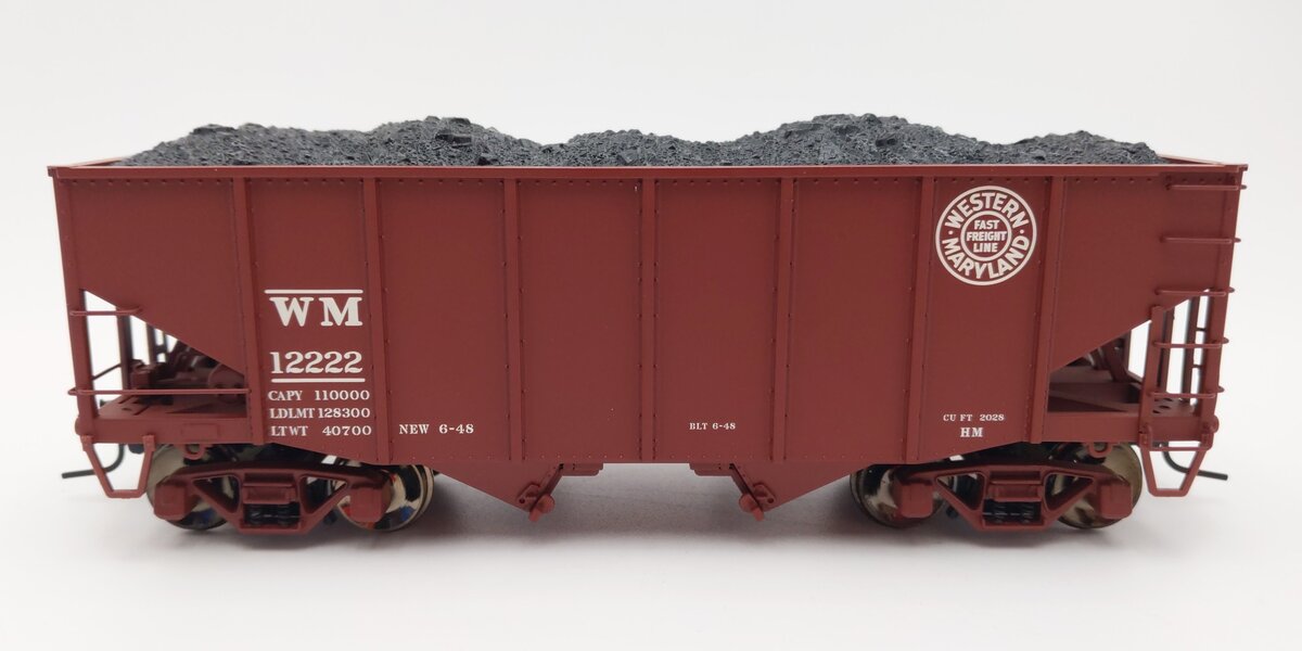 Atlas 7756-7 O Scale Western Maryland 55 Ton Fishbelly Hopper #12222 (2-Rail) LN/Box
