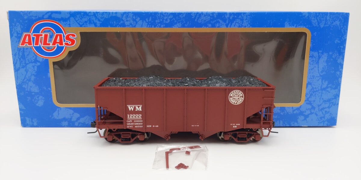 Atlas 7756-7 O Scale Western Maryland 55 Ton Fishbelly Hopper #12222 (2-Rail) LN/Box