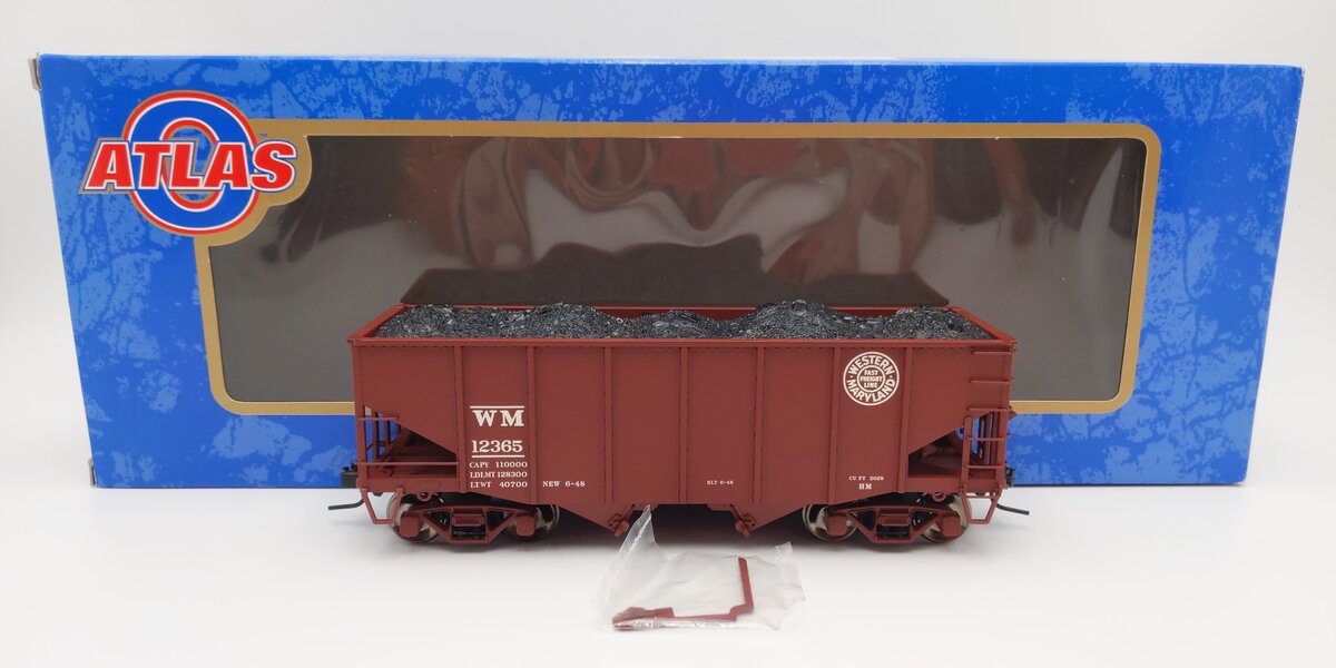 Atlas 7756-8 O Scale Western Maryland 55 Ton Fishbelly Hopper #12365 (2-Rail) EX/Box