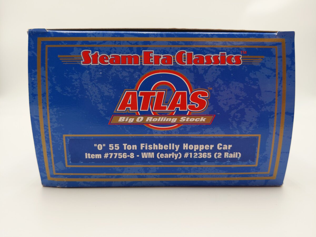 Atlas 7756-8 O Scale Western Maryland 55 Ton Fishbelly Hopper #12365 (2-Rail) EX/Box