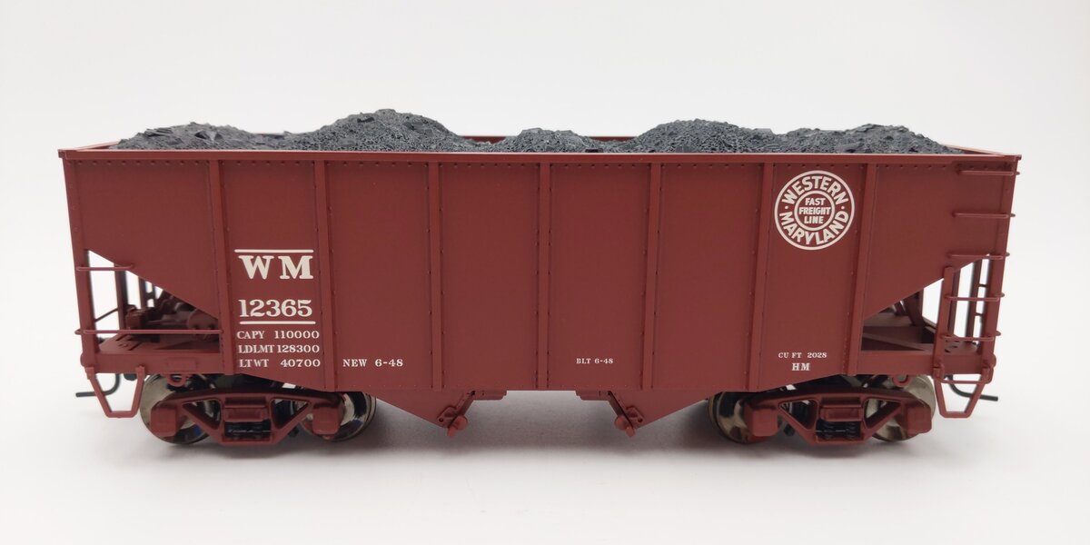 Atlas 7756-8 O Scale Western Maryland 55 Ton Fishbelly Hopper #12365 (2-Rail) EX/Box