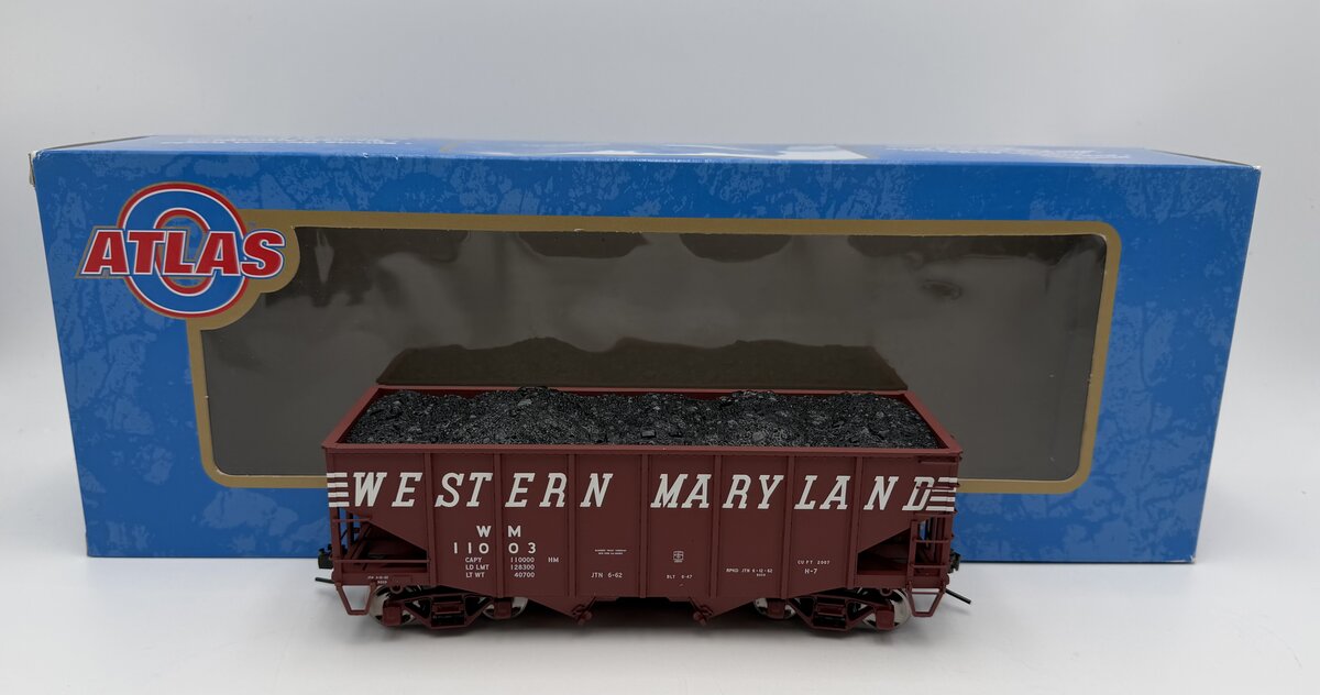 Atlas 7757-5 O Western Maryland 55 Ton Fishbelly Hopper Car #11003 (2 Rail) LN/Box